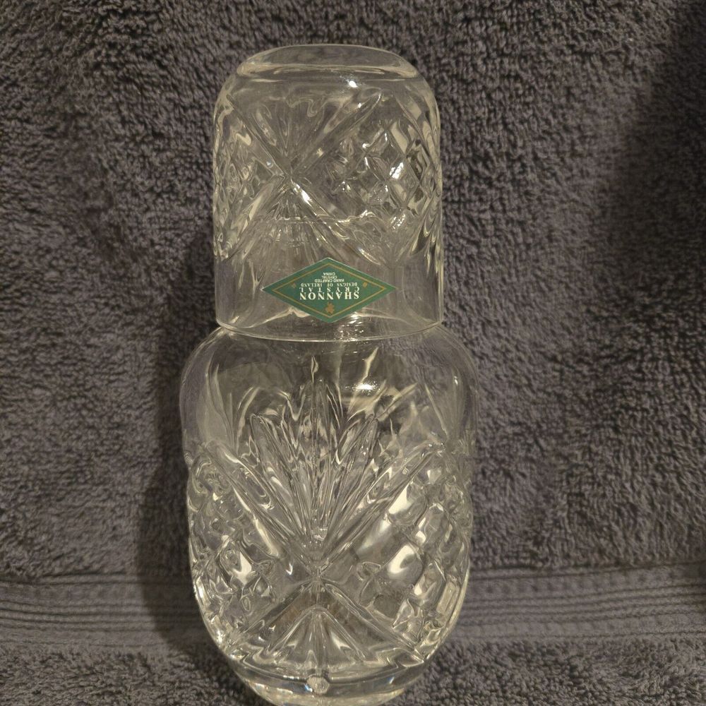 Shannon Hand Crafted Crystal Designs Of Ireland‎ Bedside Carafe 12oz New